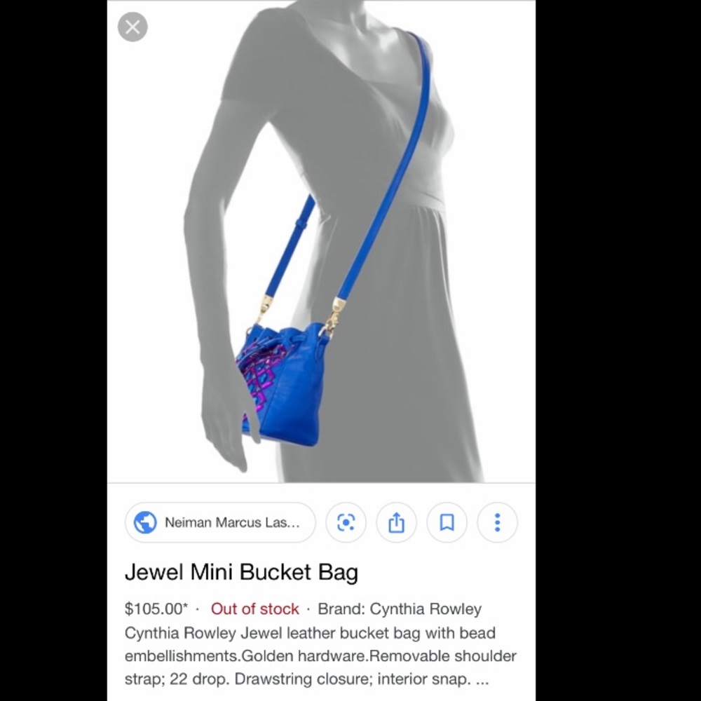 Cynthia Rowley Mini Jewel Bucket Bag NWT